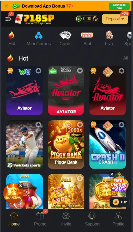 718SP Game Downloading Guide for New Players of Pakistan